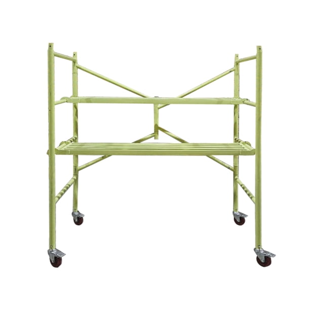 Andamio Plegable Portátil Ligero Acero Con Ruedas Y Tablones