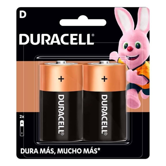 Pilas Alcalinas Duracell D 2 pzas