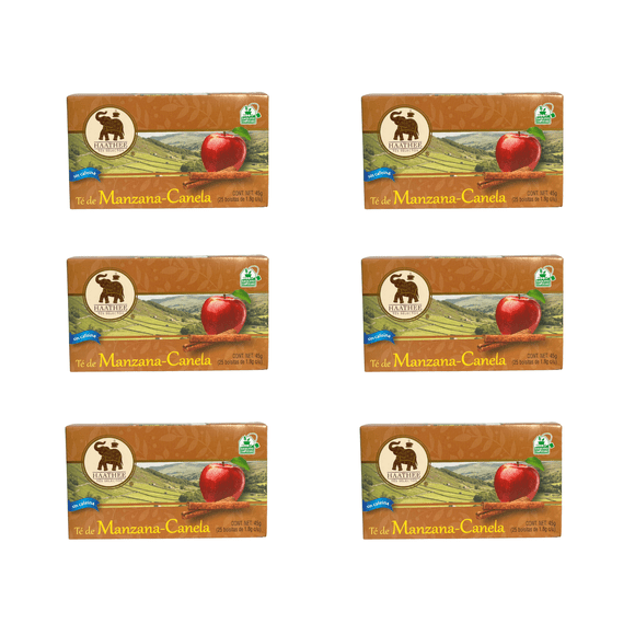 Pack Té Haathee, Línea Selecta Manzana Canela (6 cajas con 25 sobres c/u