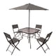thumbnail image 1 of Juego De Jardin 6 Piezas Sillas Exterior Mesa Con Sombrilla gris oscuro, 1 of 8