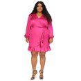 thumbnail image 1 of Michael Kors Womens Snakeskin Print Surplice Dress, pink, Plus Size, 3X, 1 of 1