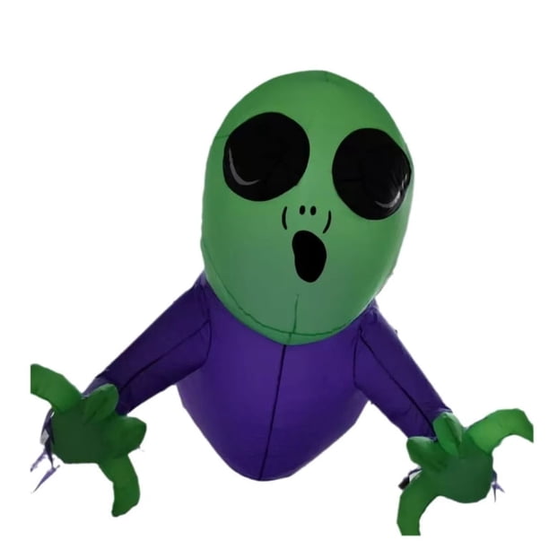 Alien Inflable Verde 1.2 m para Patio, Decoración de Halloween para Exterior y Fiestas Temáticas