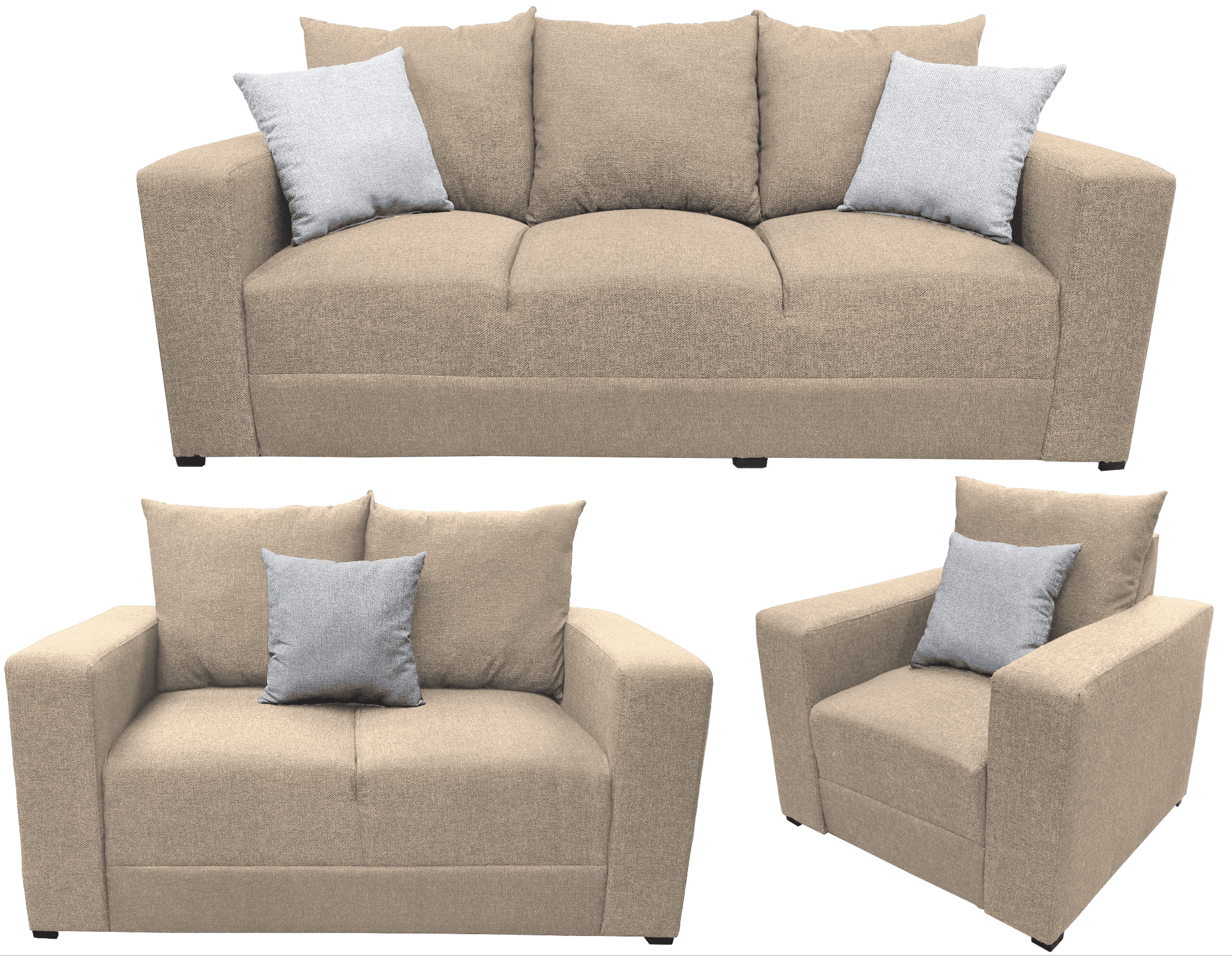Sala Modular 3-2-1 EL BAZAR STORE SOFA LOVE SEAT Y SILLON COLOR beige