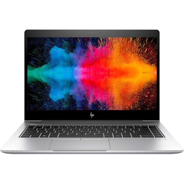 laptop hp elitebook 745 g6 14" fhd touchscreen ryzen 5 3500u 16gb ram 256gb ssd (reacondicionada) Vista frontal centrada del HP EliteBook 745 G6 plata con pantalla táctil 14" Full HD mostrando un fondo colorido, teclado retroiluminado, panel táctil amplio, bisel superior con webcam y chasis delgado de aluminio; a menudo usado también como estación de trabajo móvil para productividad y clases.