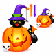 thumbnail image 2 of Inflable Halloween Calabaza Gato Negro Brujo 1.52m Luz Led, 2 of 8