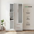 thumbnail image 2 of Ropero Closet Armario de Madera con Cajones, Entrepaños y 4 Puertas, Almacenamiento de Ropa blanco, 2 of 7