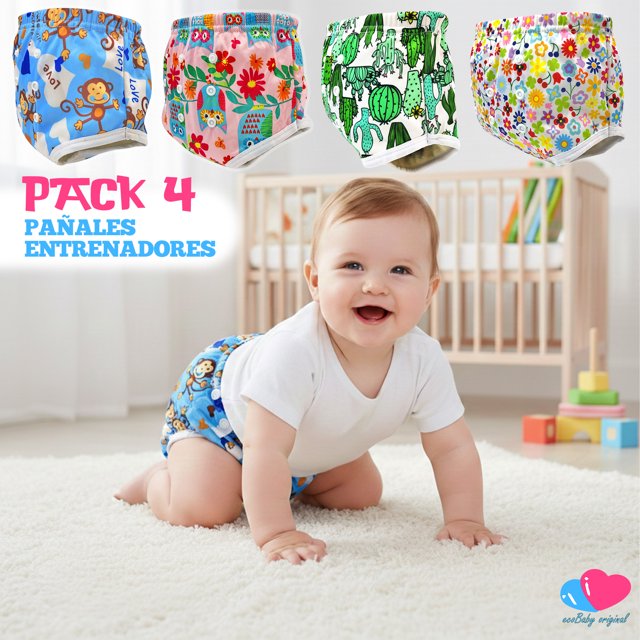 Pañal Entrenador Ecobaby Original 4 Piezas para Bebé Ecobaby Original