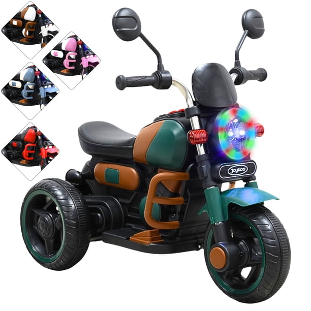 Moto Montable Eléctrica Retro Para Niños 3 Ruedas 6V Bluetooth Luces Música Desde 3 Años Hasta 25 Kg
