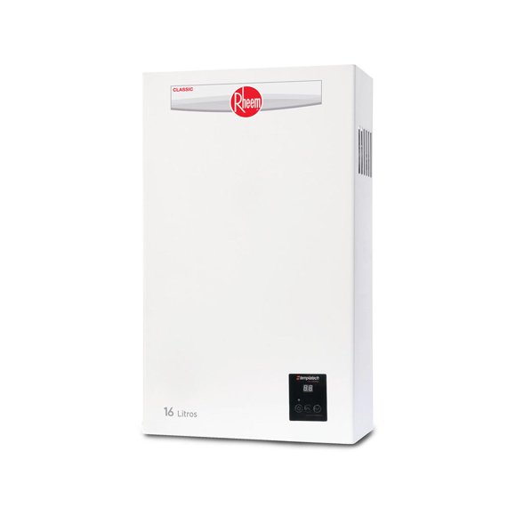 Calentador de Agua Instántaneo Rheem 16 Litros por Min Gas Natural 3 Servicios blanco