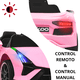 thumbnail image 2 of Montable Electrico para Niños Carro Deportivo Bluetooth Luz Led Control Remoto 12v - Rosa, 2 of 7