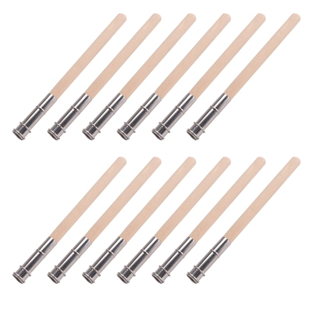 12 Extensores de Lápiz Madera para Artistas con Manejar Metal Ajustable, Alargador, Tirador Lápiz, Soporte Carbón