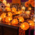 thumbnail image 2 of Serie de Luces LED con Flores de Cempasúchil para Día de Muertos, Decoración de Ofrenda a Pilas AA, 2 of 3