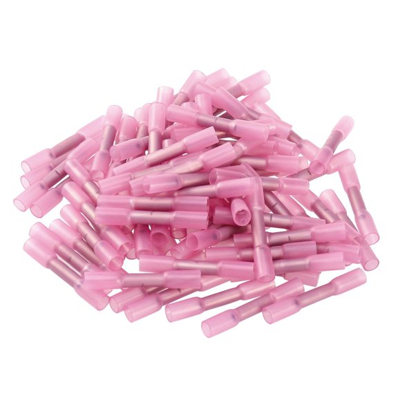RENACLIPY 100Ud Conectores De Empalme De Poliolefina Y Adhesivo Termoretráctil Rosa