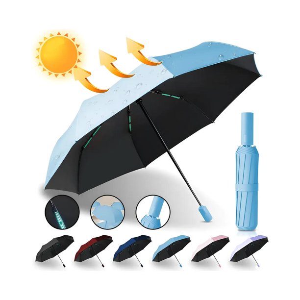 Sombrilla Paraguas Automática 12k 30 cm Colores Surtidos azul cielo