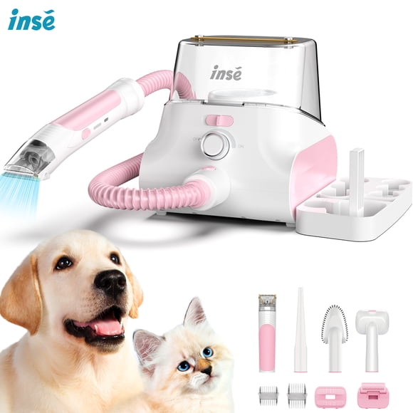 Aspiradora para Mascotas INSE P30 - 5 en 1, 4.5 L Capacidad Grande, Ultra Silenciosa, Color Rosa | Ideal para Hogar