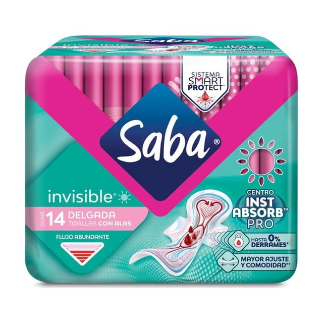 Toallas Femeninas Saba Invisible Buenos Días Delgada con Alas 14 Piezas