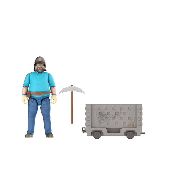 Figura de Acción Mattel Minecraft Steve y Carrito de Mina