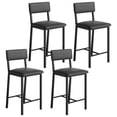 thumbnail image 1 of QinaQin Juego de 4 bancos para barra con respaldo y reposapiés, sillas altas tapizadas con cojín grueso, altura para barra o desayunador, ideales para cocina o comedor, 1 of 8