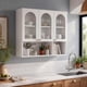 thumbnail image 3 of Alacenas para Cocina Flotante con 3 Puertas Blanco | Gabinete Para Cocina Con Puertas De Armario Transparentes y Estantes De Almacenamiento Abiertos 120x30x80CM, 3 of 9