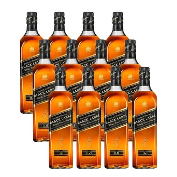 Caja de 12 Whisky Johnnie Walker Blend Black Label 750 ml