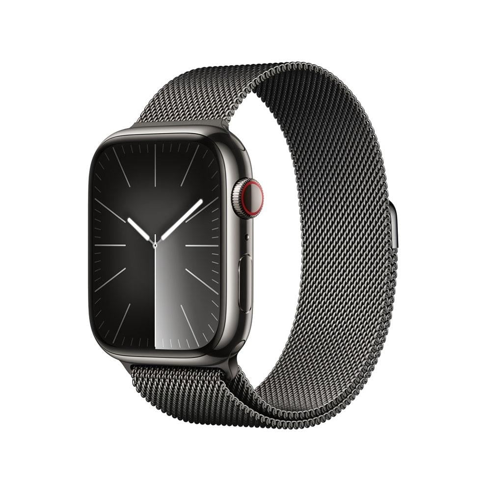 Smartwatch Apple Series 9 (GPS + Cellular) Caja de acero inoxidable Gris 45MM pulsera Milanese Loop Gris