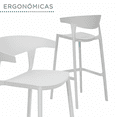 thumbnail image 4 of Set 4 Bancos Bar Cocina Desayunador Barra Respaldo Plástico Gris, 4 of 5