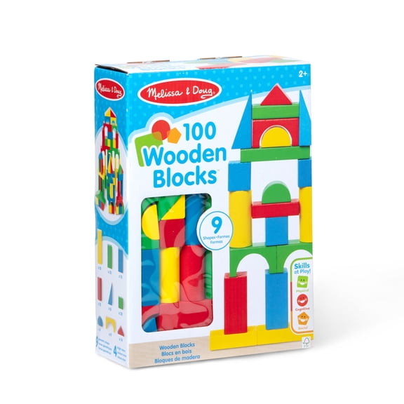 Set Melissa & Doug Bloques de Madera 100 Piezas
