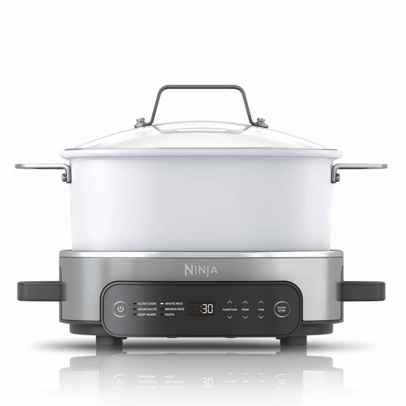 Reacondicionado Cocina multiusos Ninja Foodi, 6,5 L, 6 en 1, acero inoxidable/blanco