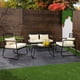 thumbnail image 1 of Sala Exterior Para Jardín Sunshine Ratán Mesa de Centro con Vidrio KingsHouse negro 4 Piezas, 1 of 9