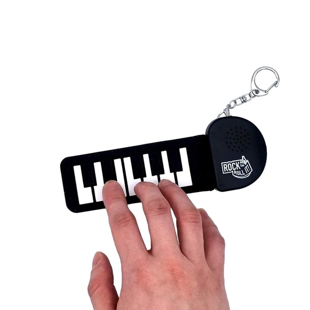 Rock and Roll It - Micro Piano. Llavero de piano de trabajo real y reproducible. Colgar en una mochi