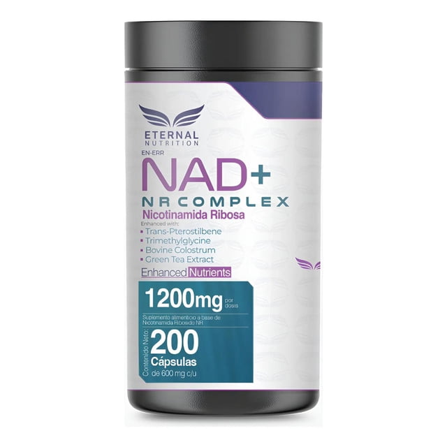 Essentials: NAD+ NR Complex, Nicotinamida Ribósida + Calostro + Trans-Pterostilbeno, 200 Cápsulas