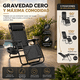 thumbnail image 3 of Silla Camastro CJR Reclinable Gravedad 0 Plegable Jardin Playa negro, 3 of 10