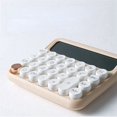 thumbnail image 4 of 3X Calculadora con Interruptor Mecánico de 12 Dígitos Pantalla LCD Grande Calculadora de Escritorio Calculadora Financiera con Botón Grande Beige, 4 of 4