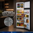 thumbnail image 3 of JVC Refrigerador Top Mount 7.3 Pies 206 Litros Despachador de Agua Congelador Superior Defrost Control Mecánico de Temperatura Charolas de Cristal Templado Acero, 3 of 8
