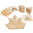 thumbnail image 3 of Juego de bloques de diseño de madera de 54 piezas, rompecabezas con forma geométrica, juegos de desarrollo de aprendizaje temprano para bebés, niñas y, 3 of 9