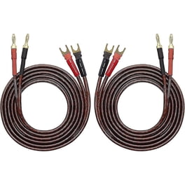 Hifi Ofc Speaker Wire With Spade Plug To Banana Plug Speaker Jumper Cable, 4 Banana Plug To 4 Y-sha