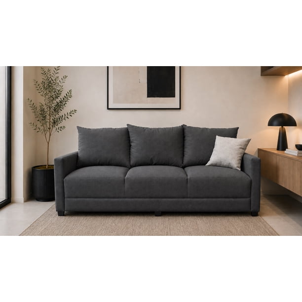 Sofa El Bazar Store Atlanta Lino Gris Oxford 3 plazas Modular Moderno