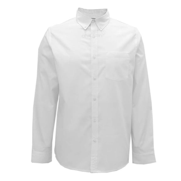 Camisa George Talla M Manga Larga Lisa Blanca