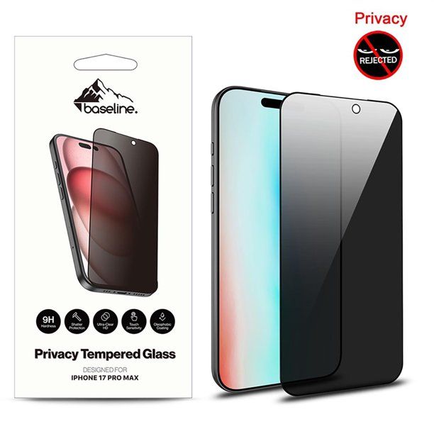 Mica Vidrio Privacidad Full BASELINE para iPhone 17 PRO MAX Protectora ...