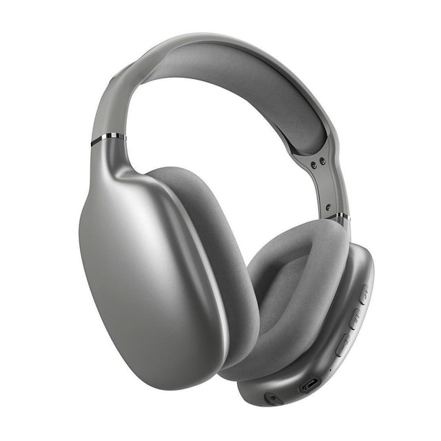 audífonos inalámbricos bluetooth select sound cancelación de ruido sense bh028g, vista 3/4 en gris con diadema ajustable y almohadillas acolchadas, copas circumaurales de diseño cerrado, controles laterales para play/volumen/siguiente, puerto 3.5 mm y conector de carga visibles; bluetooth hasta 10 m; a menudo usados también para entrenamientos o viajes.