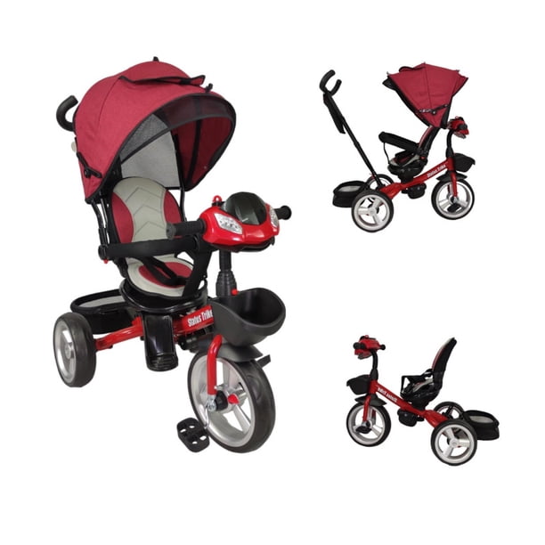 Triciclo para Niños The Baby Shop para bebés, evolutivo Luz y Sonido Rojo -