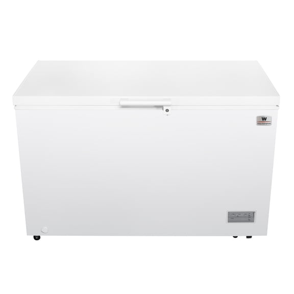 White Westinghouse  Congelador 14 pies |380 L  Acero blanco  Control dual de temperatura  Condensador interno Canastilla interior  Manija exterior  Cerradura llave  Luz interior  Ruedas
