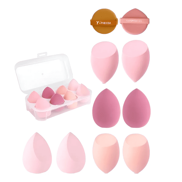 8 Esponja Maquillaje Facial Para Base De De Belleza Con Caja Xtellar rosa