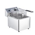 thumbnail image 1 of 6/10/12L Commercial Electric Profundo Fryer w/Basket & Lid Countertop Stainless Steel Profundo Fryer para Grande Tank French Fries Onion Rings, 1 of 6