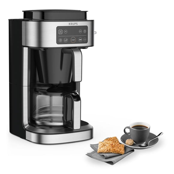Krups Cafetera de Filtro Krups Aroma Partner, Acero Inoxidable, Jarra de 10 tazas que preserva fresc