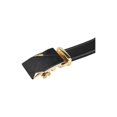 thumbnail image 2 of Cinturón de vestir de cuero con hebilla automática para hombres Inspire Chic, diseño geométrico dorado 53 1/8-55 7/8, 2 of 6