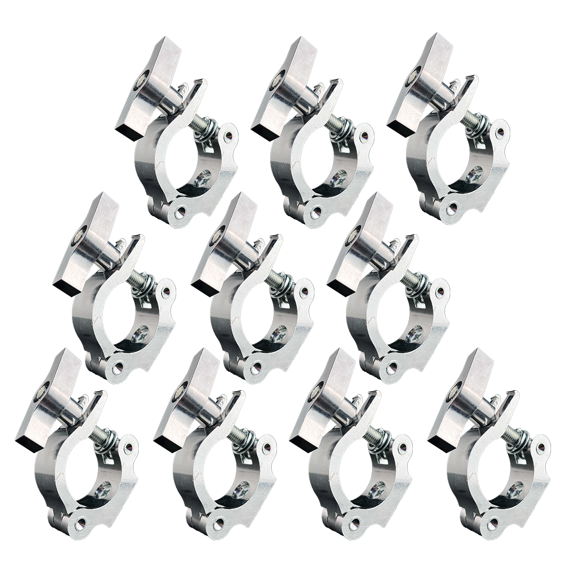 10 Gancho Abrazadera De Aluminio Para Luz Escenario Reforzada Tubo 1.5 a 2