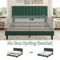 thumbnail image 4 of Yeshouse Estructura de cama tamaño Queen, cama plataforma tapizada en terciopelo con cabecero ajustable con capitoné vertical, no requiere somier, fácil montaje, 4 of 8