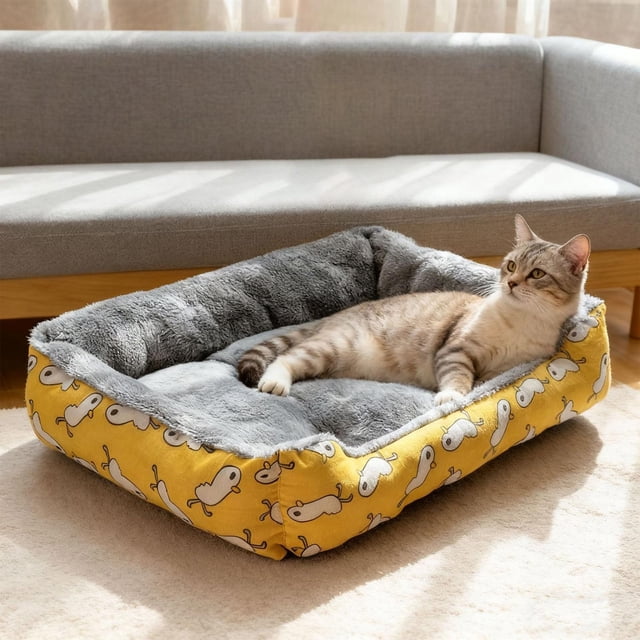 Cama cálida para mascotas, ideal para perros y gatos pequeños y grandes: una colchoneta suave y cómoda con base impermeable y antideslizante para uso en interiores.