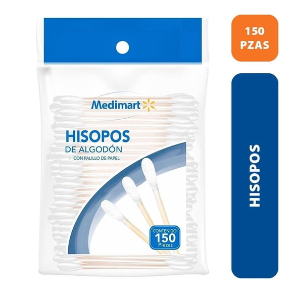 Hisopos Medimart de algodón 150 pzas